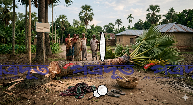 কালিগঞ্জে গাছ কাটার সময় মাথায় তালগাছ পড়ে কৃষকের মৃত্যু