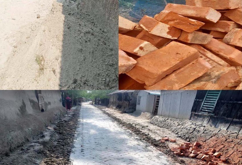 শ্যামনগরের কৈখালীতে রাস্তা নির্মাণে ব্যাপক অনিয়মের অভিযোগ