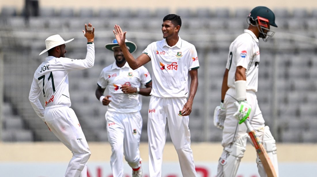 নাহিদের ৫ উইকেট, মিরপুর টেস্টে জিতলো বাংলাদেশ