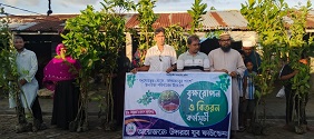 আশাশুনিতে জলবায়ু ঝুঁকি মোকাবিলায় ৩২৫টি বৃক্ষ বিতরণ