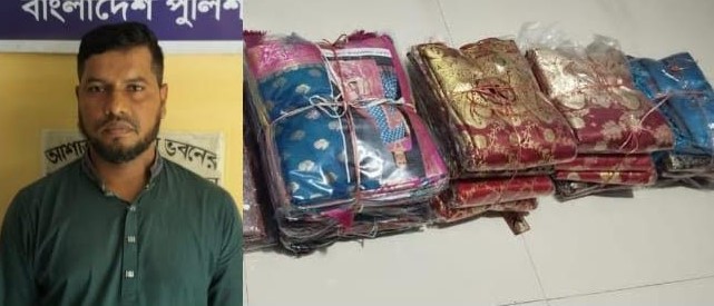 আশাশুনিতে মোটরসাইকেলসহ ভারতীয় শাড়ি ও চোরাকারবারি আটক