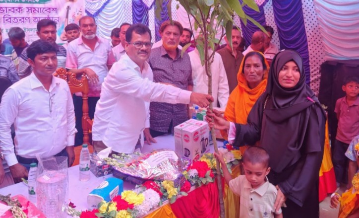 নগরঘাটায় শিক্ষার্থীদের মধ্যে বৃক্ষের চারা বিতরণ