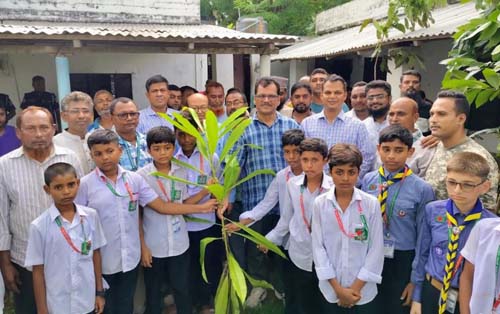 কলারোয়ায় এক হাজার শিক্ষার্থীদের মাঝে গাছের চারা বিতরণ করলেন জেলা পরিষদ প্রশাসক হাবিব