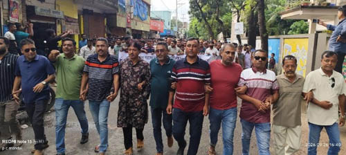 পাইকগাছায় উপজেলা ও পৌর বিএনপির বিক্ষোভ মিছিল