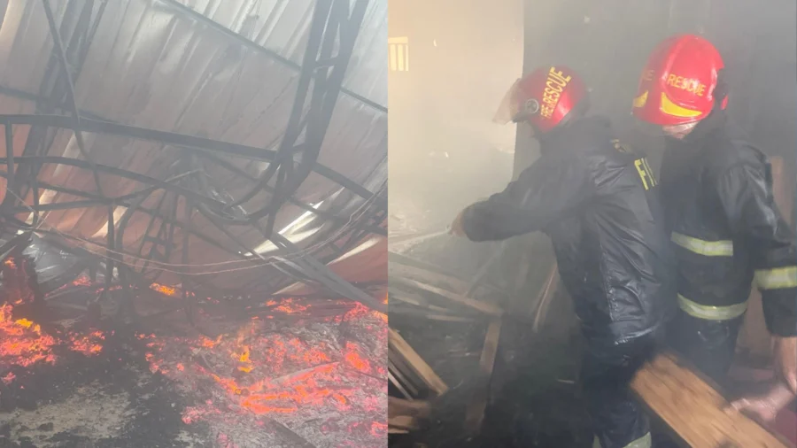 সাঁতারকুলে ফার্নিচার গোডাউনের আগুন নিয়ন্ত্রণে