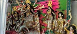 কলারোয়ায় চুমকিখচিত দুর্গাপ্রতিমা: দর্শনার্থীদের আকর্ষণের কেন্দ্রবিন্দু