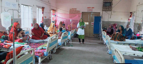 দেবহাটা স্বাস্থ্য কমপ্লেক্সে রোগী-স্বজনদের ডেঙ্গু বিষয়ে স্বাস্থ্য শিক্ষা